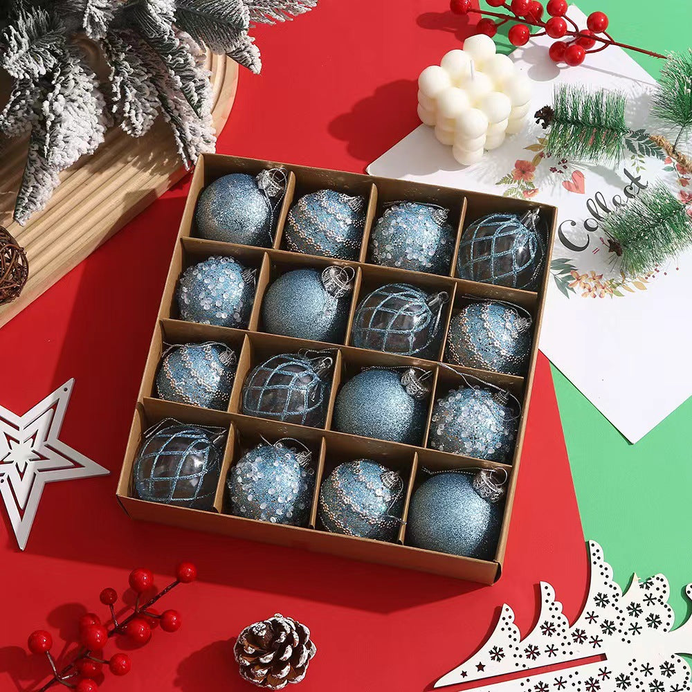Handmade plastic Christmas baubles made for hanging on a tree