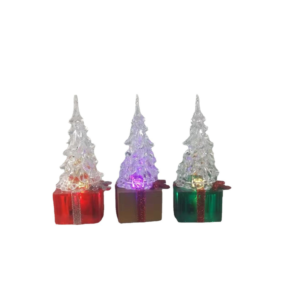 Three colors offered for the gift box Christmas ornament: red, yellow, green
