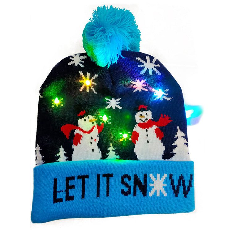 Full set of knitted LED Christmas hats covering every numbered style