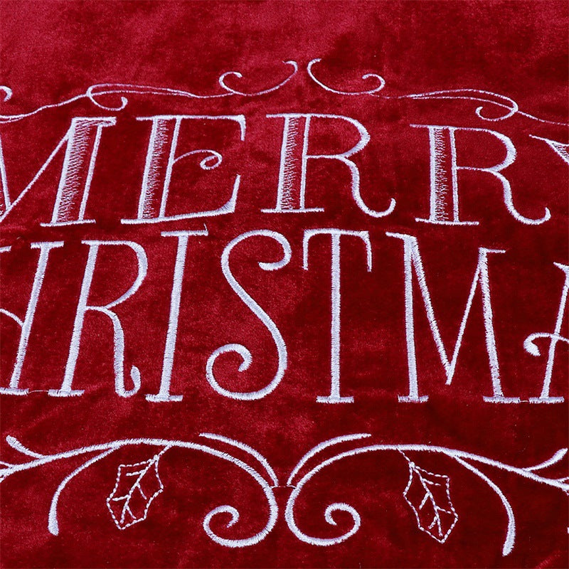 Belt ties that fasten the tree skirt around the trunk
