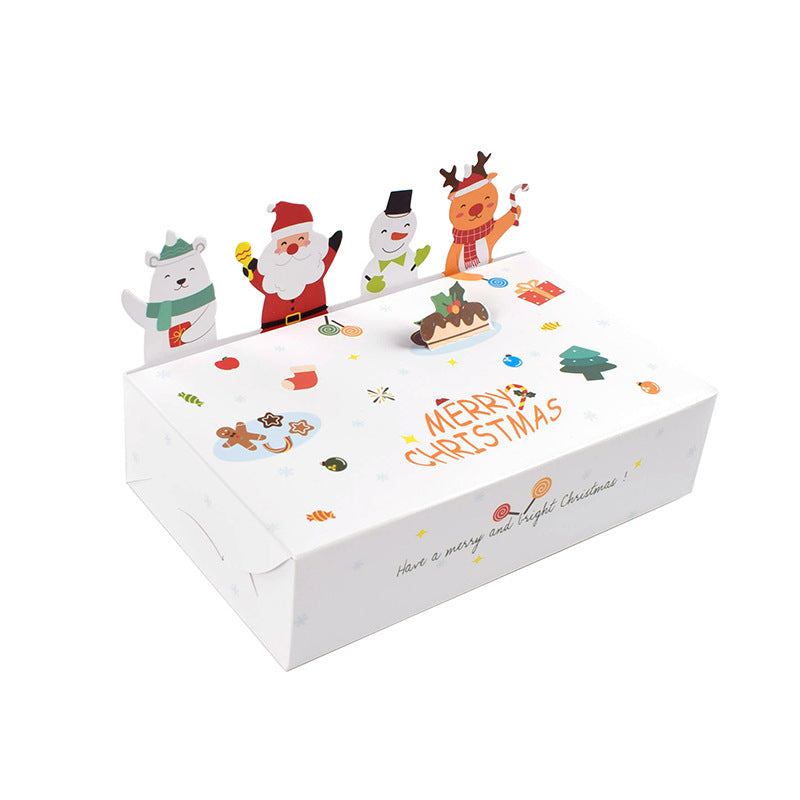Green folding Christmas gift box in laminated printed paper