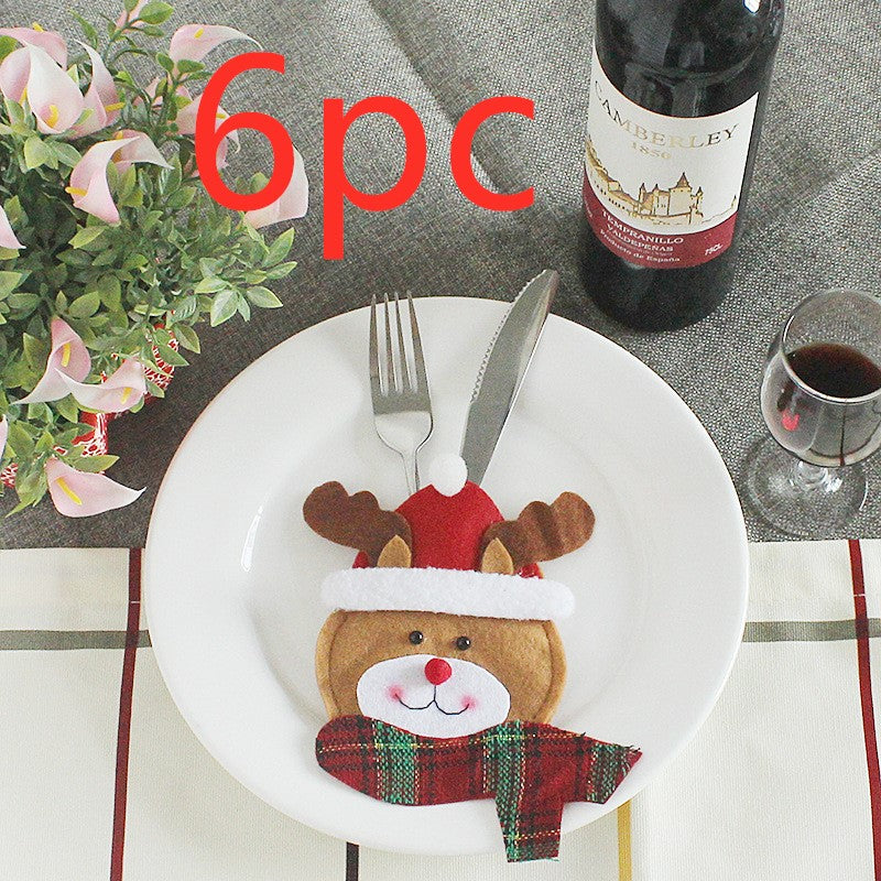 Christmas silverware holder in printed fabric, part of a sixteen style range