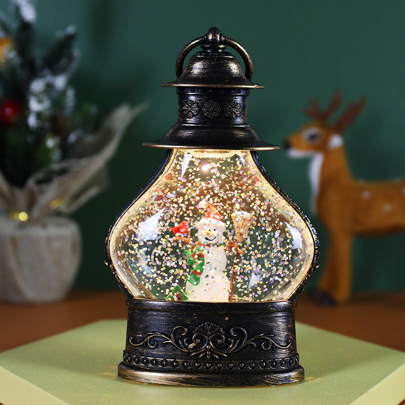 Cartoon snowman snow globe, one of four Christmas designs