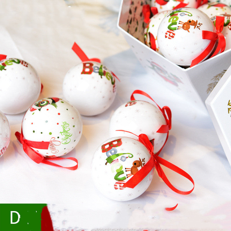 Printed foam gift box bauble, one of eight available styles