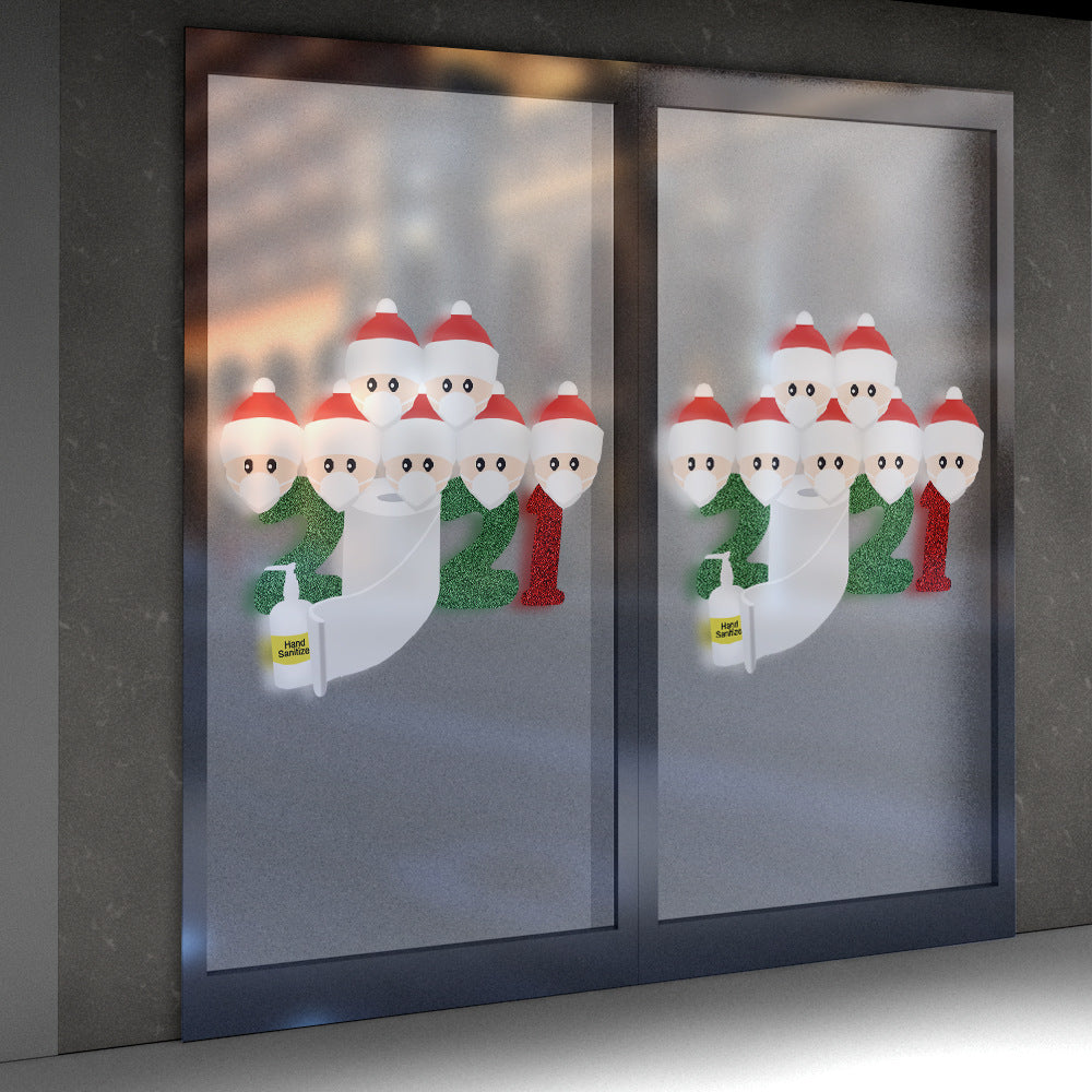 Third Christmas window cling design printed on a flat sheet