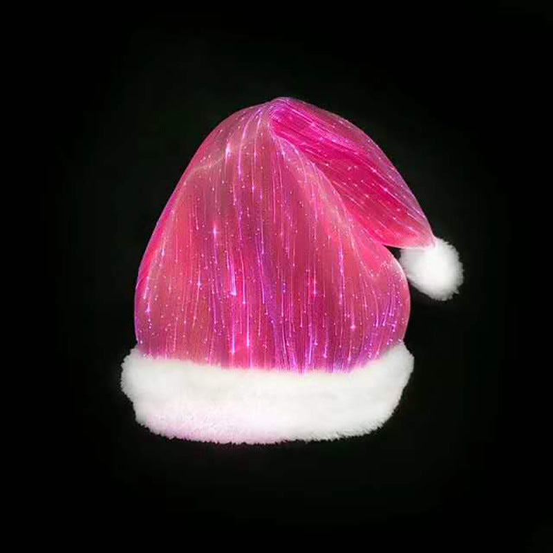 Light up Christmas Santa hat with color changing LEDs around the brim