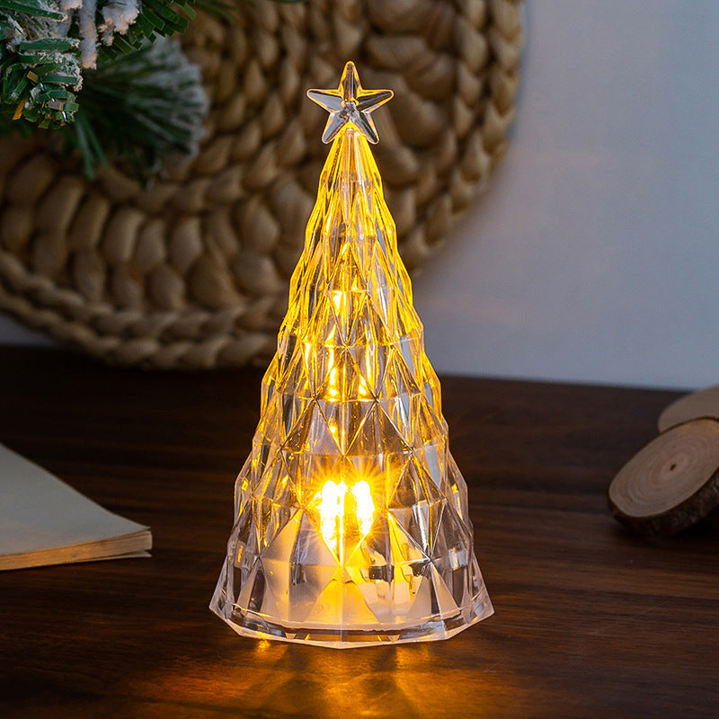 Small Christmas tree night light offered in four surface finishes