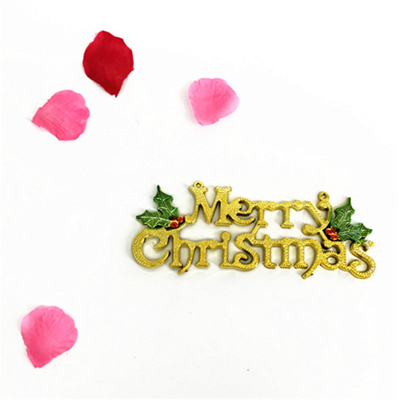 Small 5.5 inch gold Christmas letter sign in plastic