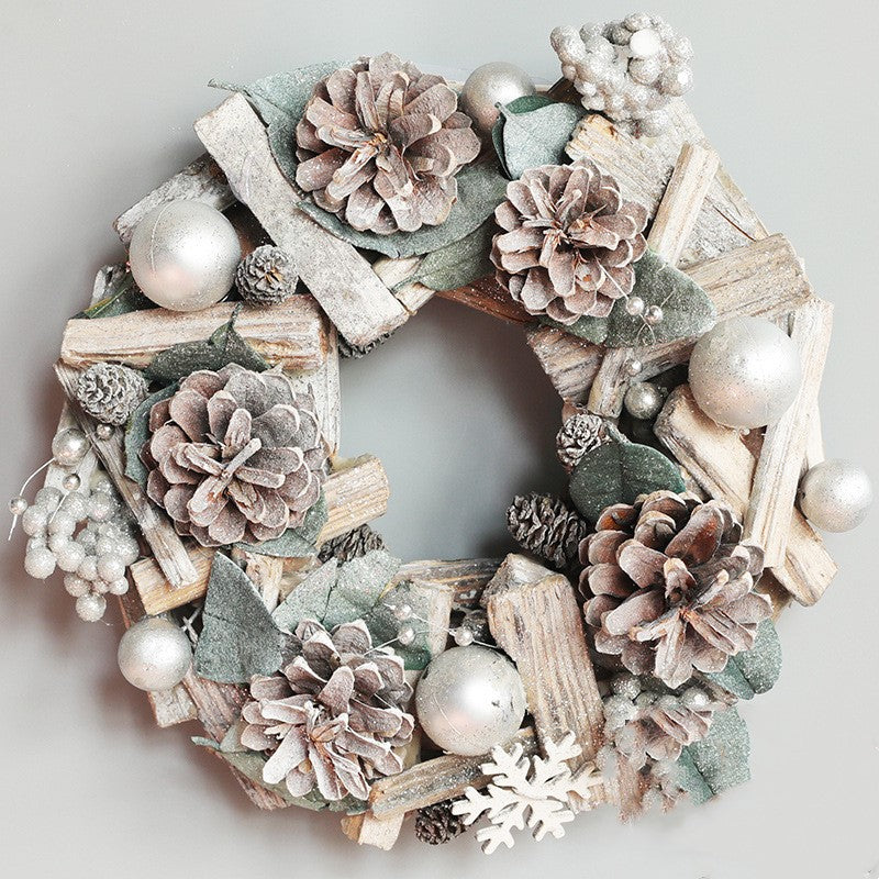 Small 9.1 inch silver wreath next to the 13.4 inch size
