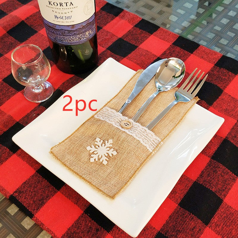Christmas cutlery pockets supplied as a six piece pack
