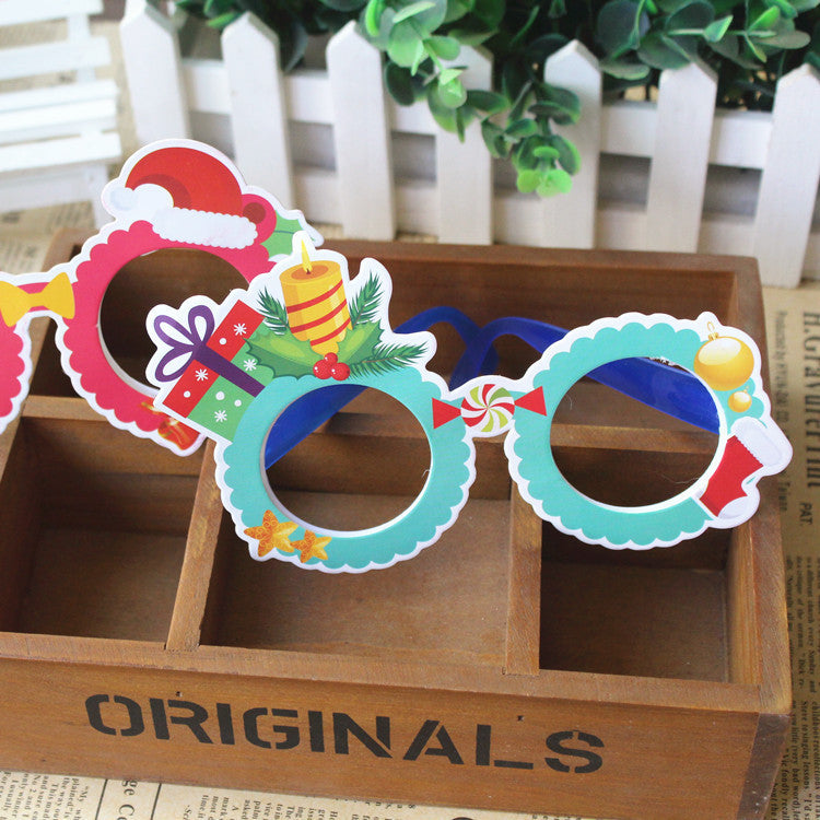 Paper eyes design Christmas glasses frame in non-woven fabric
