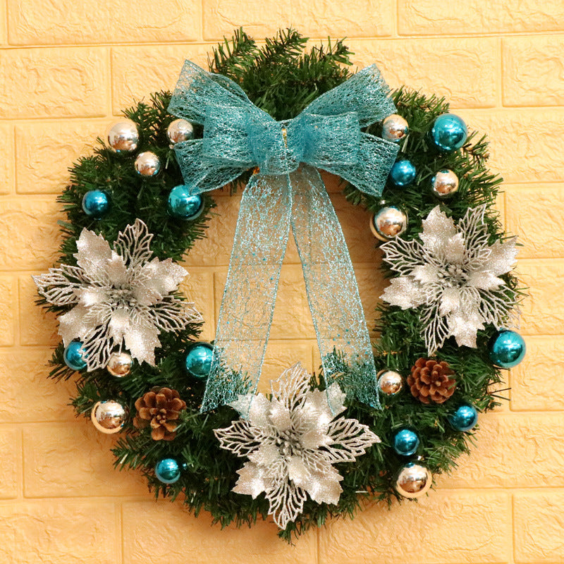 Natural rattan Christmas wreath woven from fine twigs on a bare ring