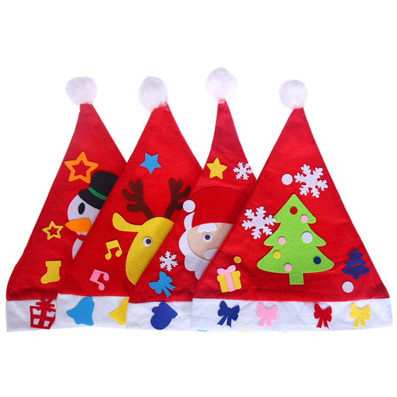 DIY Christmas hat supplied as flat non woven fabric parts