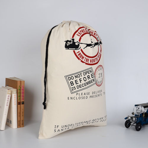 19.7 by 27.6 inch Christmas gift bag showing its full printed panel