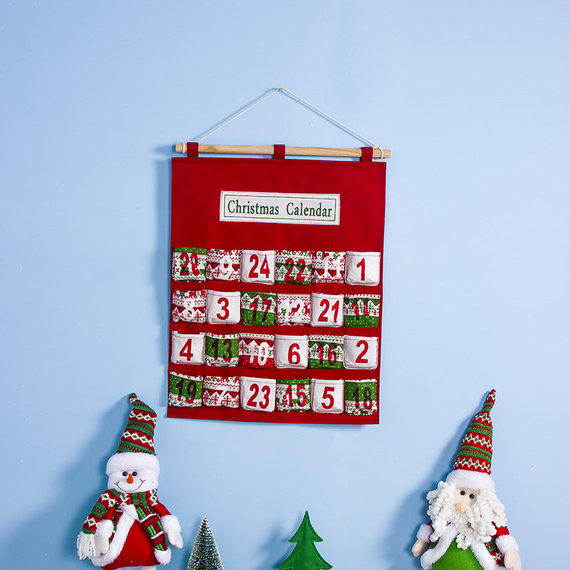 Green colorway advent calendar bag made from soft non-woven fabric