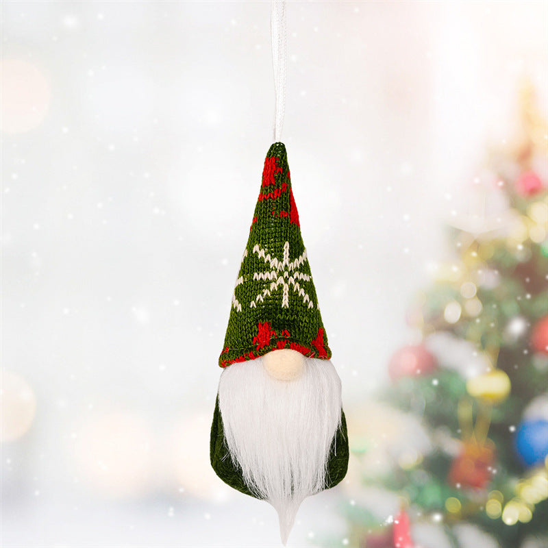 Gray knit look Christmas pendant for a tree or a garland