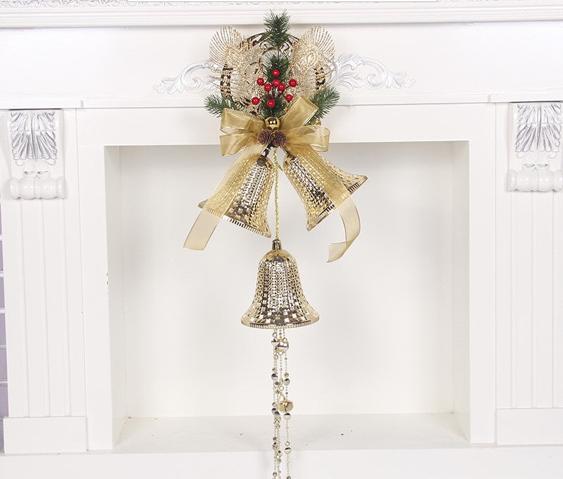 Eleven design range of pearlescent paper Christmas bell decorations