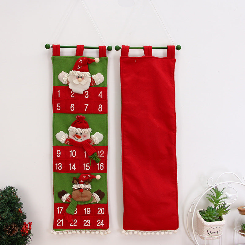 Second red colorway of the hanging Christmas countdown calendar bag