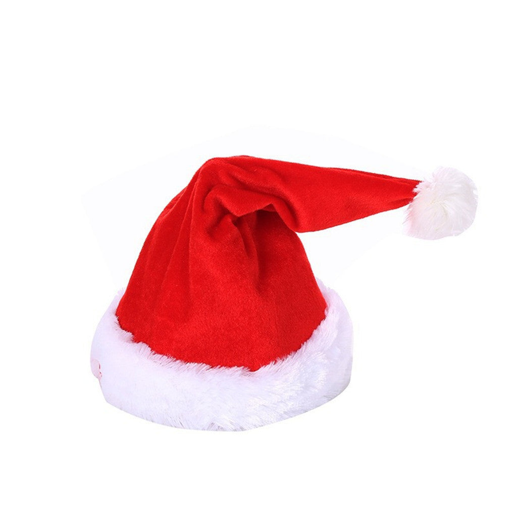 Musical Santa hat in soft red plush, 19.7 inches long