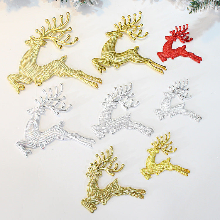 Electroplated PVC reindeer ornament with a metallic Christmas finish