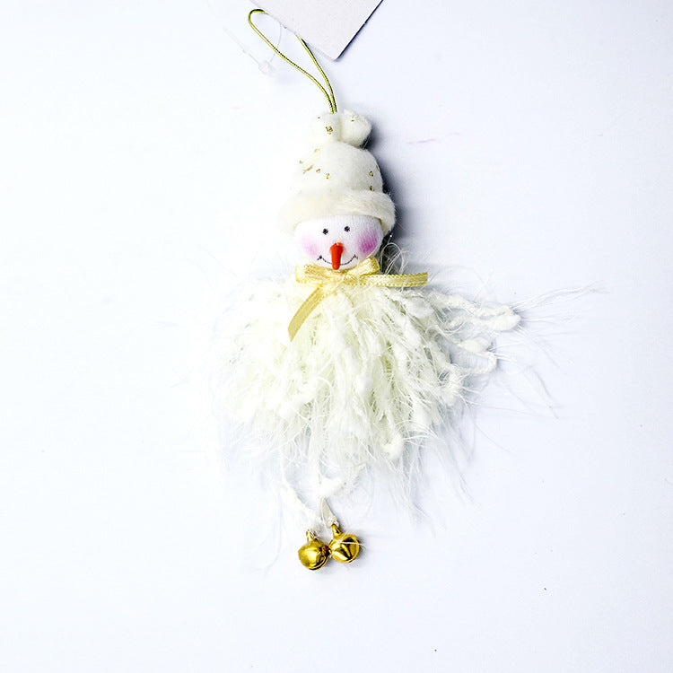Plush Christmas pendants in angel, wing, snowman, Santa, deer and doll styles