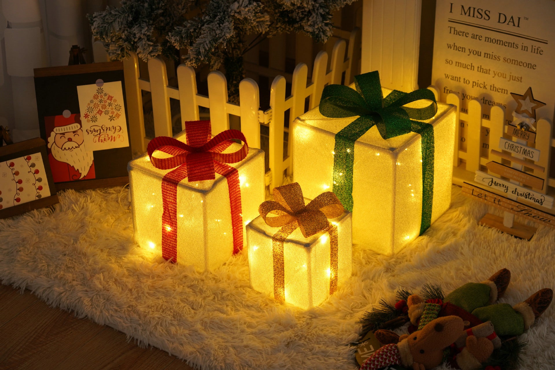 Purple ripple pattern light up Christmas gift box, remote switched