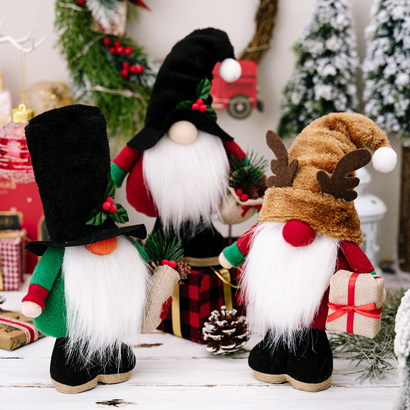 Christmas gnome ragdoll in polyester and cloth, 11.8 inches tall