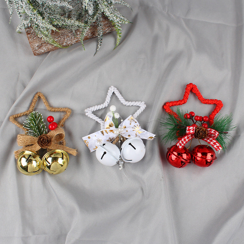 Red five pointed star pendant with a small bell beneath