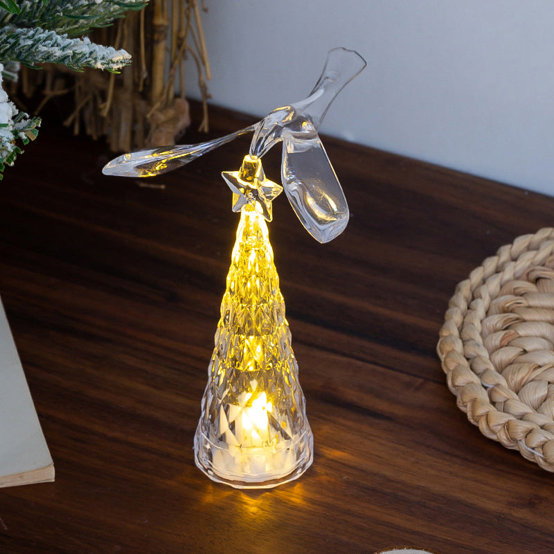 Transparent version of the rotating bird Christmas tree lamp