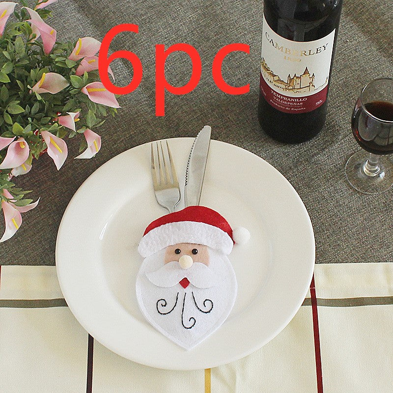 Christmas cutlery pocket in printed fabric, reusable year after year