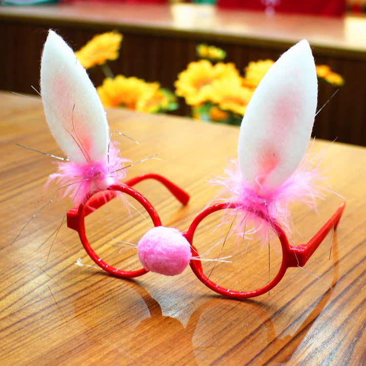 Rabbit ears Christmas novelty glasses, one of five designs offered