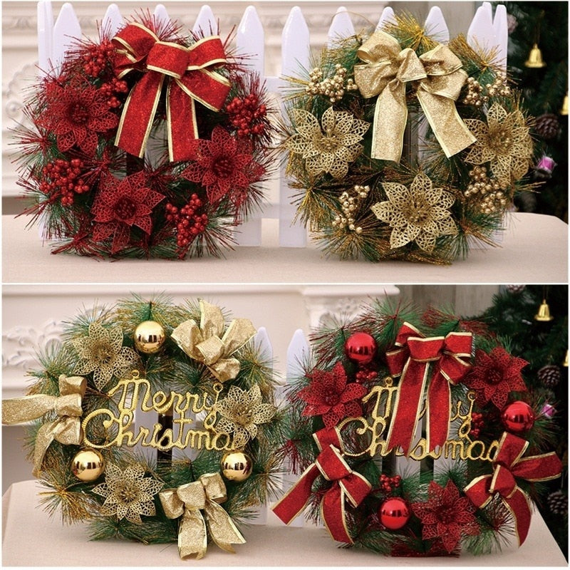 Gold Christmas ball garland in lightweight plastic and foam