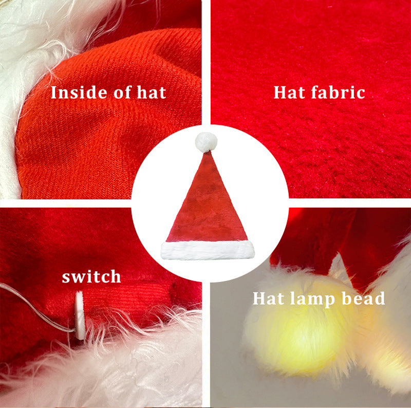 Light up Christmas hat offered in adult and children's sizes