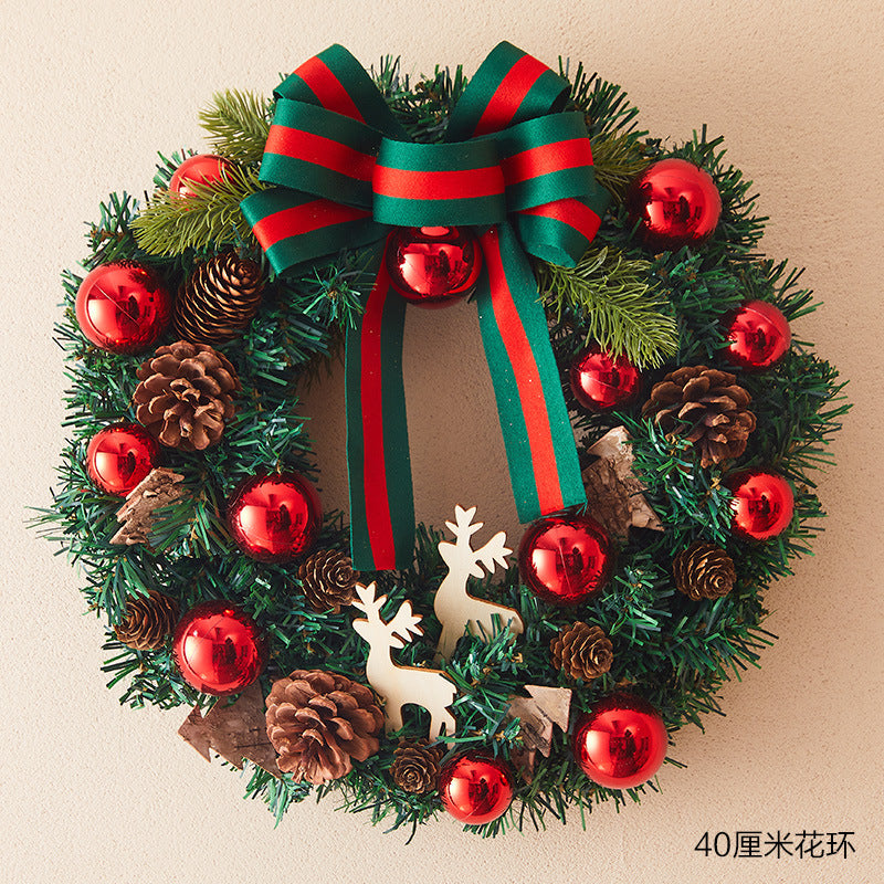 Layered PVC branches give the 15.7 inch Christmas wreath its depth