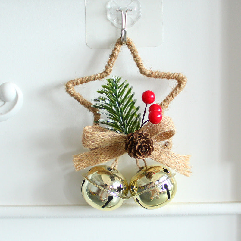 White star and bell hanging pendant for a Christmas tree