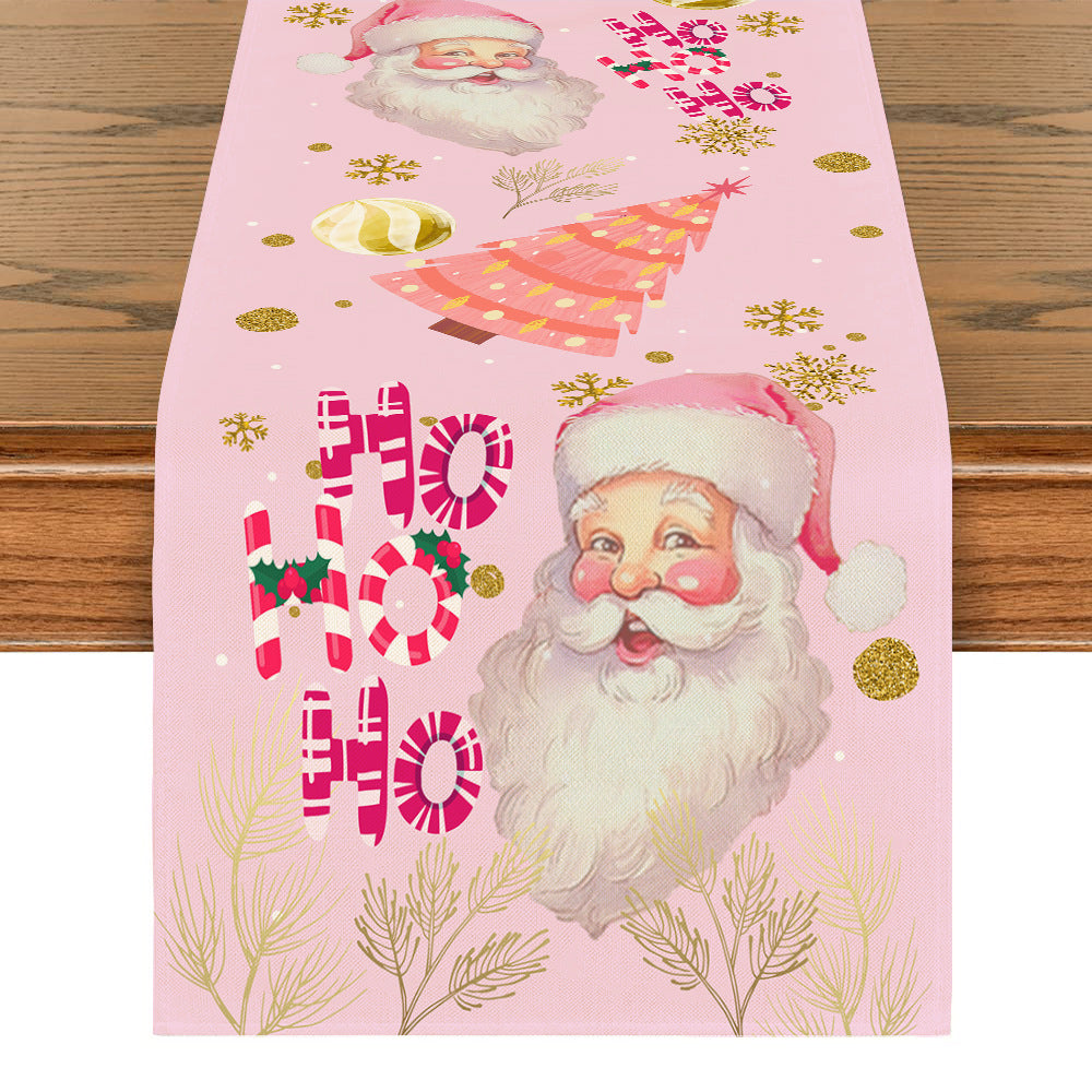 Multicolor version of the same polyester Christmas table runner