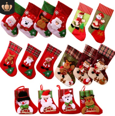 Cloth Christmas stocking sock sewn from cloth by hand and machine