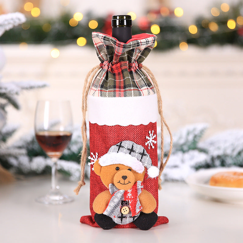 Festive wine bottle cover also offered as a set of three covers