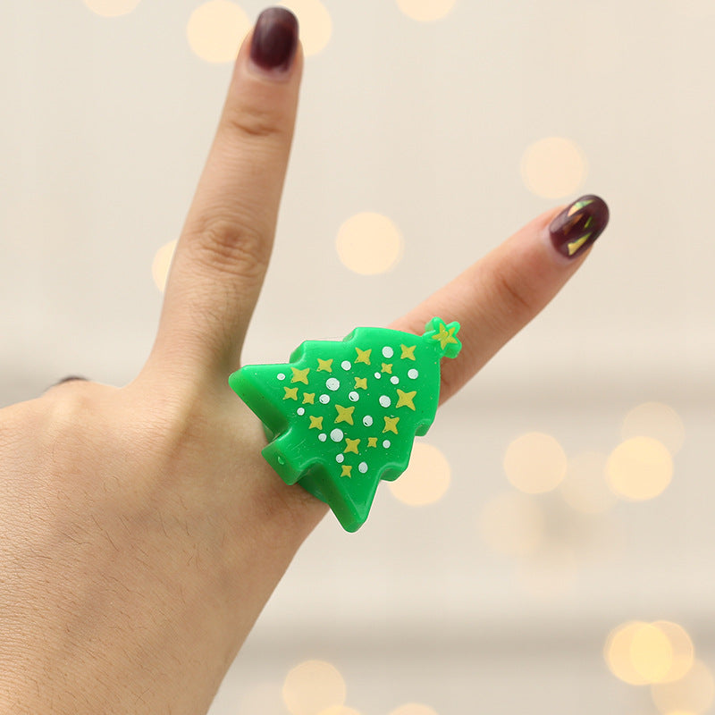 Snowflake shaped LED Christmas party ring, about 0.5 ounces