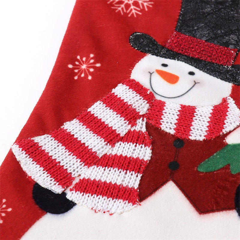 Flannel Christmas stocking measuring 17.7 by 10.2 inches
