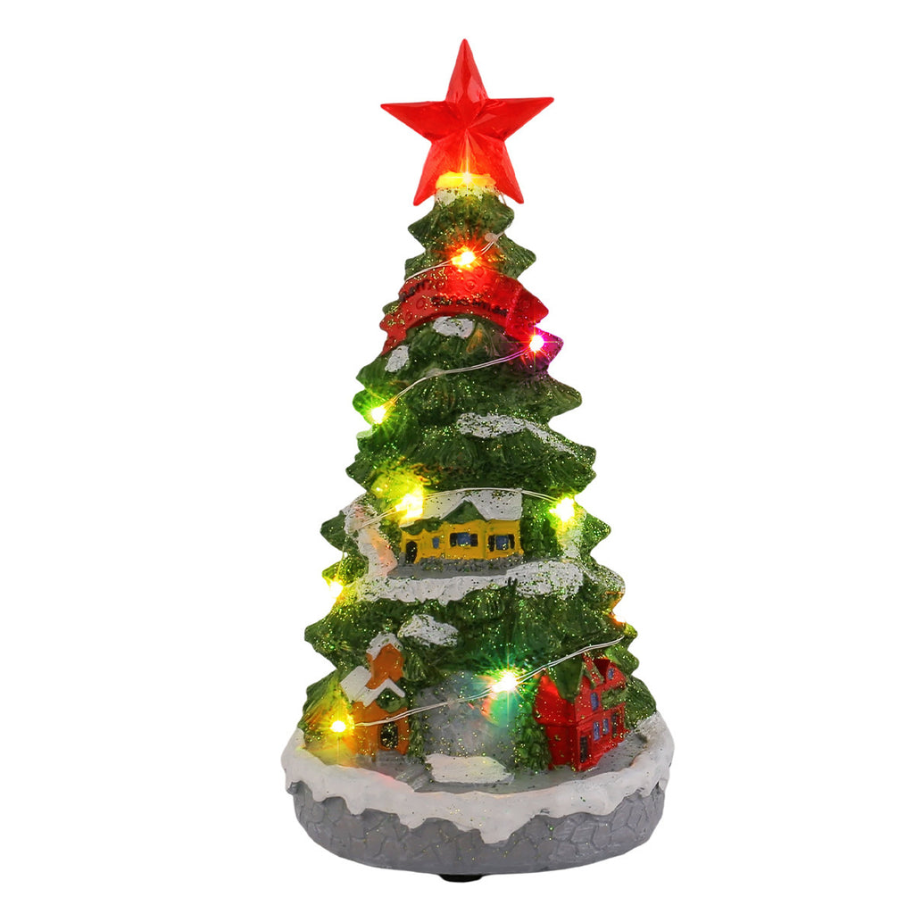 Lit Christmas tree decoration combining light and music in one piece