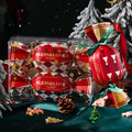 Kraft paper Christmas gift boxes that fold up and close with a sticker