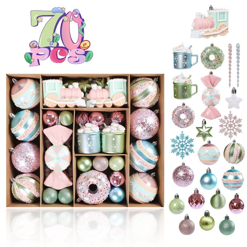 Platinum finish painted PET Christmas ball ornaments, 2.4 inches across