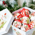Foam Christmas ornaments shaped as small wrapped gift boxes
