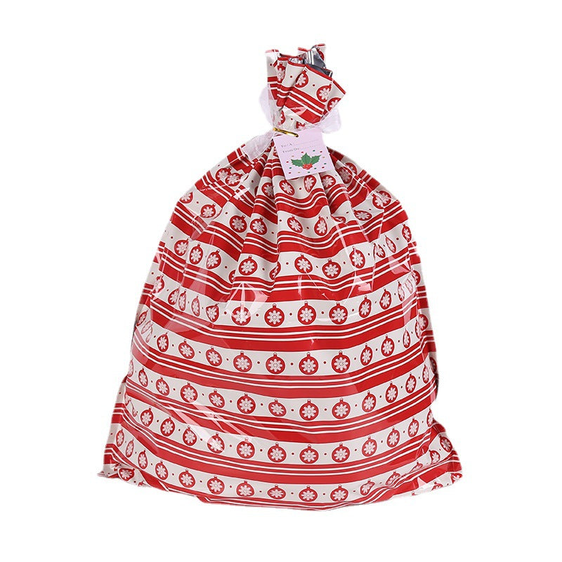 Foil Christmas gift bag that closes without tape or wrapping paper
