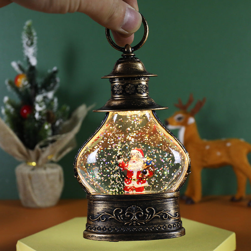 Santa snow globe with loose flakes that swirl when shaken