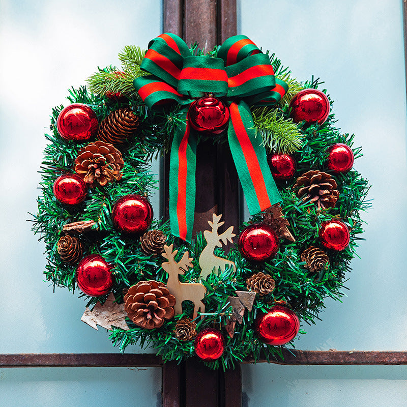 Full ring of molded PVC branches forming the Christmas wreath
