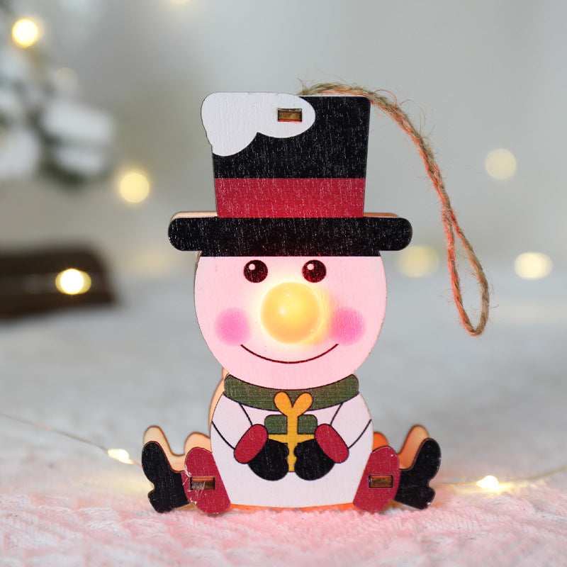 Plain sanded timber finish on the reverse of the wooden Christmas ornament