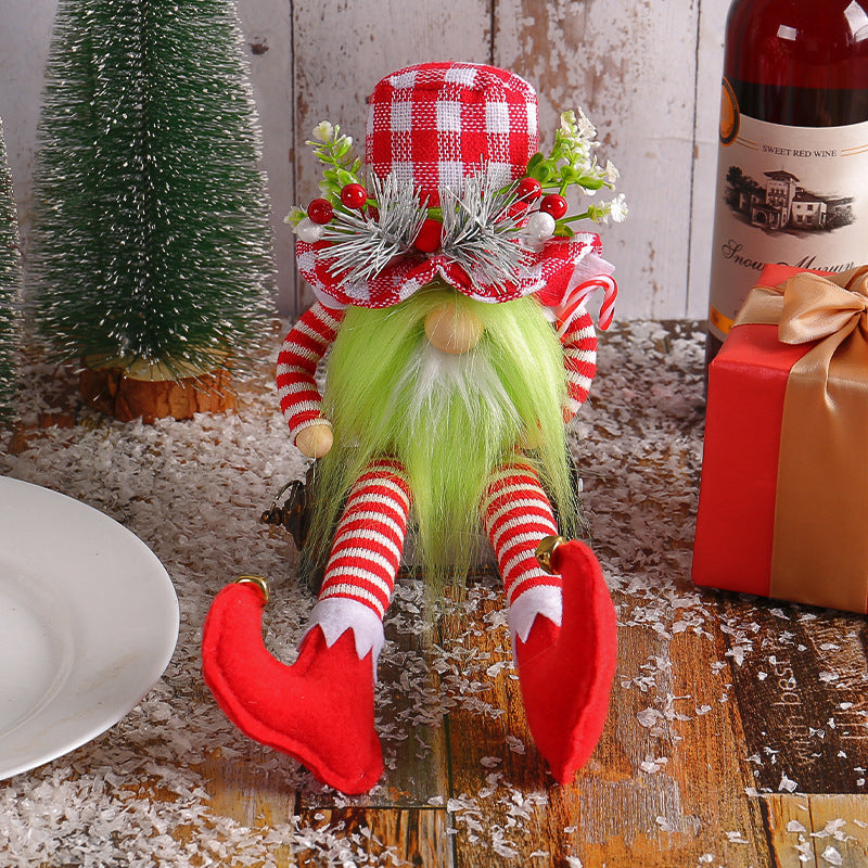 Long leg Christmas doll figure filled with soft cotton