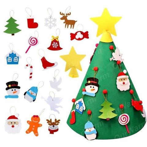 Felt Christmas tree supplied as one panel with its ornaments